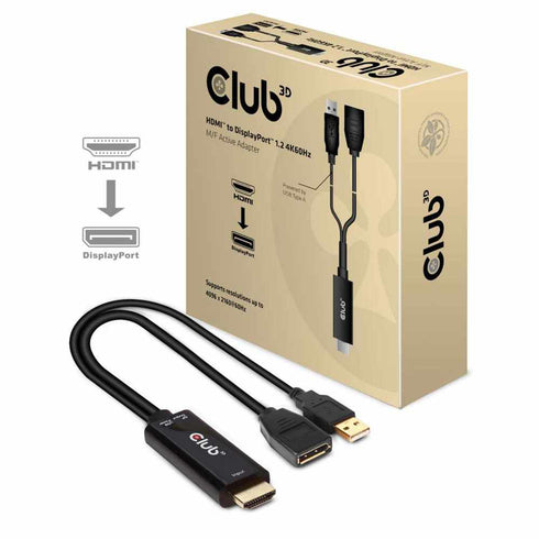 Club3D CAC1331 HDMI 2.0 TO DisplayPort 1.2 4K60HZ HDR M/F Active Adapter CAC-1331